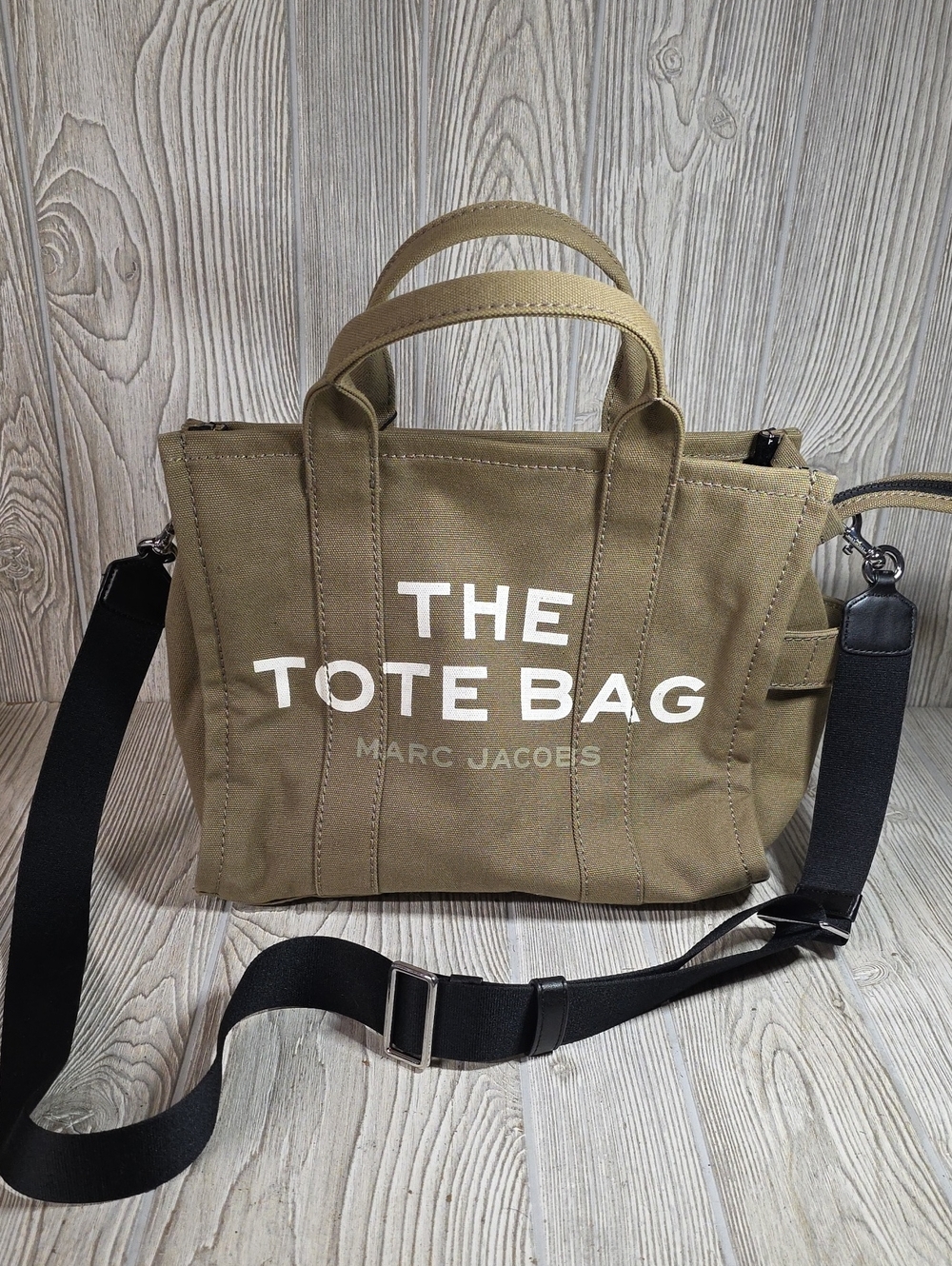 Marc Jacobs The Tote Bag Medium Slate Green Canvas Purse NWT